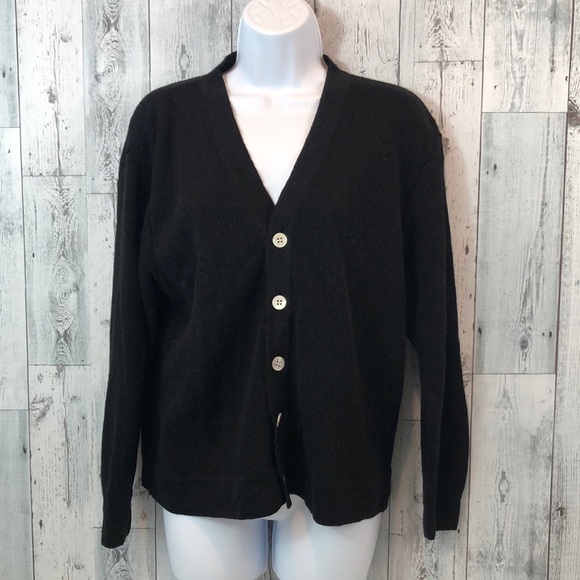 Saks Fifth Avenue Alpaca Blend Black Cardigan Small - Picture 1 of 7